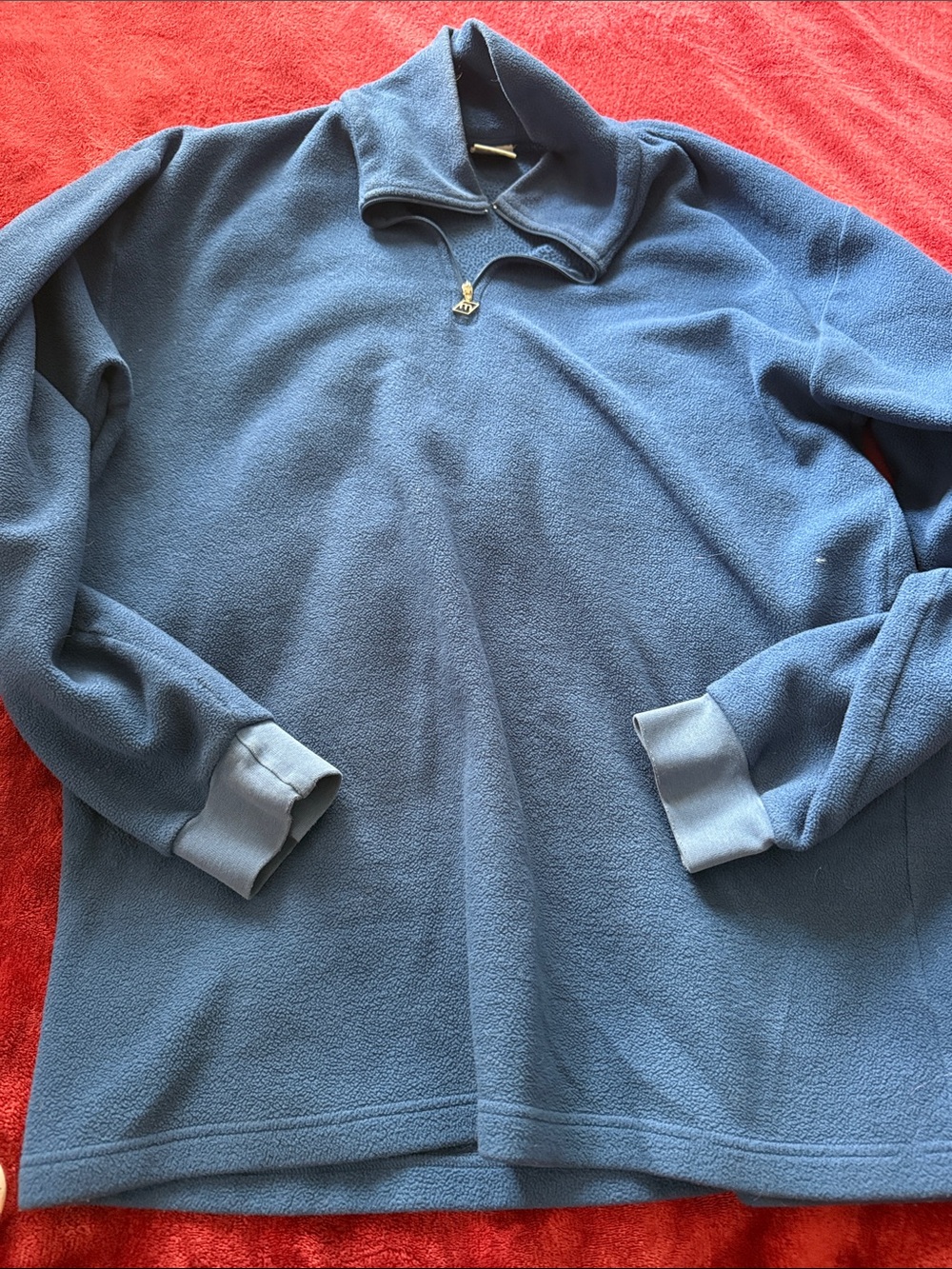 Vintage Men's Zip-Up Fleece Pullover - Blue